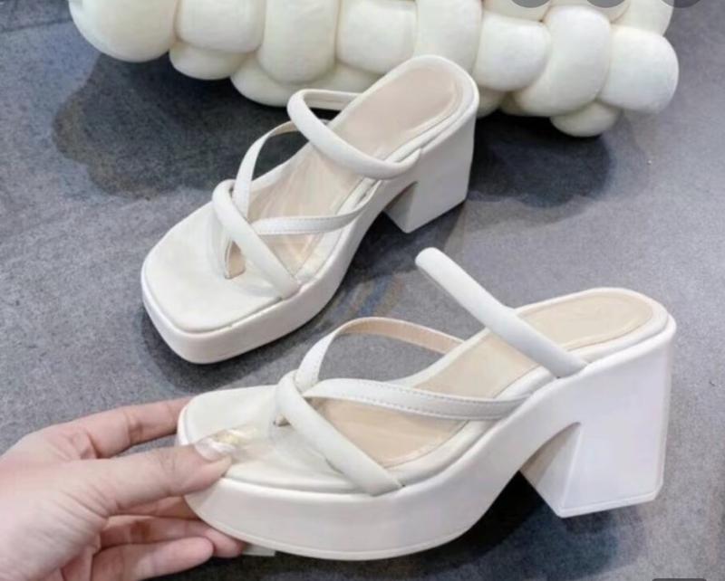Dép Xuồng Nữ Xỏ Ngón Đan Dây Đế PU 7 phân Phối Quai Mềm Thời Trang Hè 372 1