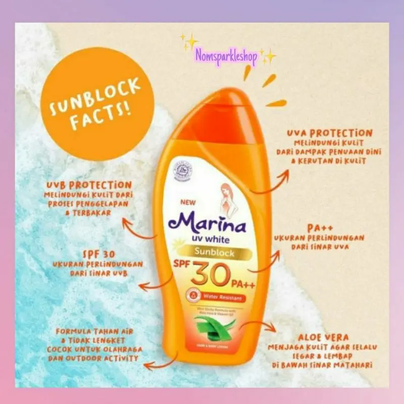 Marina UV WHITE extra spf 30 / Marina sunblock handbody lotion 185ml 4