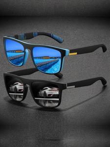 2 pares de las últimas gafas de sol vintage de bloque de color, adecuadas para hombres y mujeres, disponibles en múltiples colores, perfectas para varias ocasiones, con protección UV400 para proteger efectivamente los ojos, diseñadas por una marca de lujo