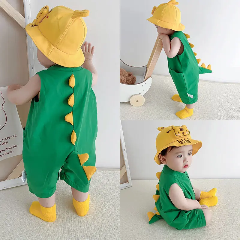 Jumpsuits Bayi Kapas Tulen, Untuk Lelaki dan Wanita, Pakaian Harian Musim Panas, Pakaian Baru Lahir, Pakaian untuk Bayi, Boleh Dipakai Di Luar, Sesuai untuk 0-12346789 Bulan, Baharu pada 2025