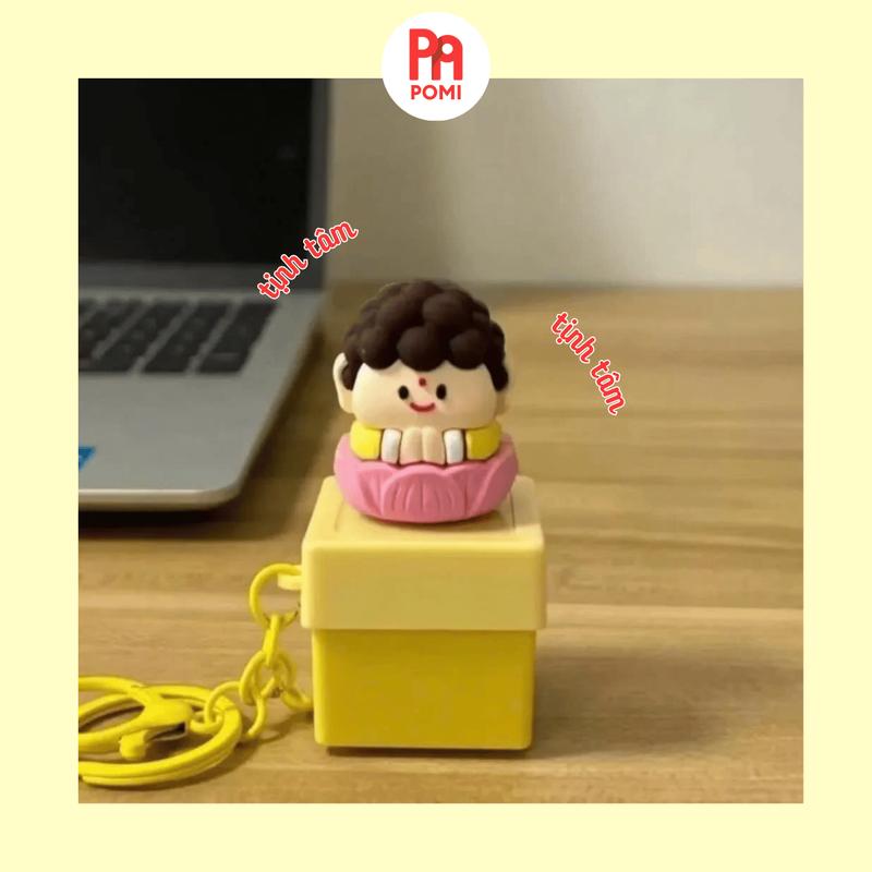 Tiếng Việt - Móc khoá thần tài tịnh tâm có đèn - Móc Khóa Dễ Thương Giảm Căng Thẳng - POMI