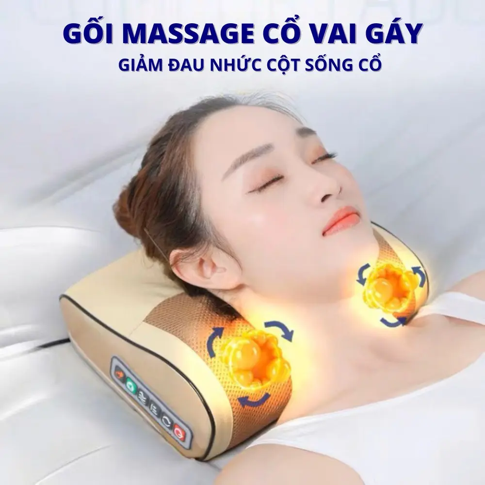 Gói Massage Vai Gáy Cổ 20 Bi Gối Massage Hồng Ngoại Loại 1 Chính Hãng Công Nghệ Nhật Bản (Mẫu Mới Nhất 2025) Hot