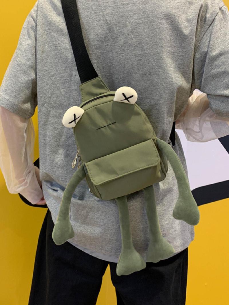 Product Introduction of Women's Cute Cartoon Frog Design Chest Pack, Casual Novelty Fanny Pack, Fashionable Zipper Sling Pack for Daily Use 39