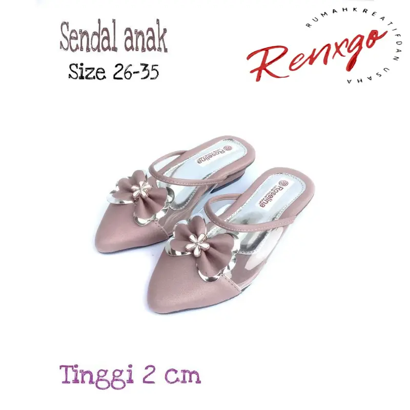 Sandal Anak Perempuan Balet Pita Bunga Selop Sepatu 1