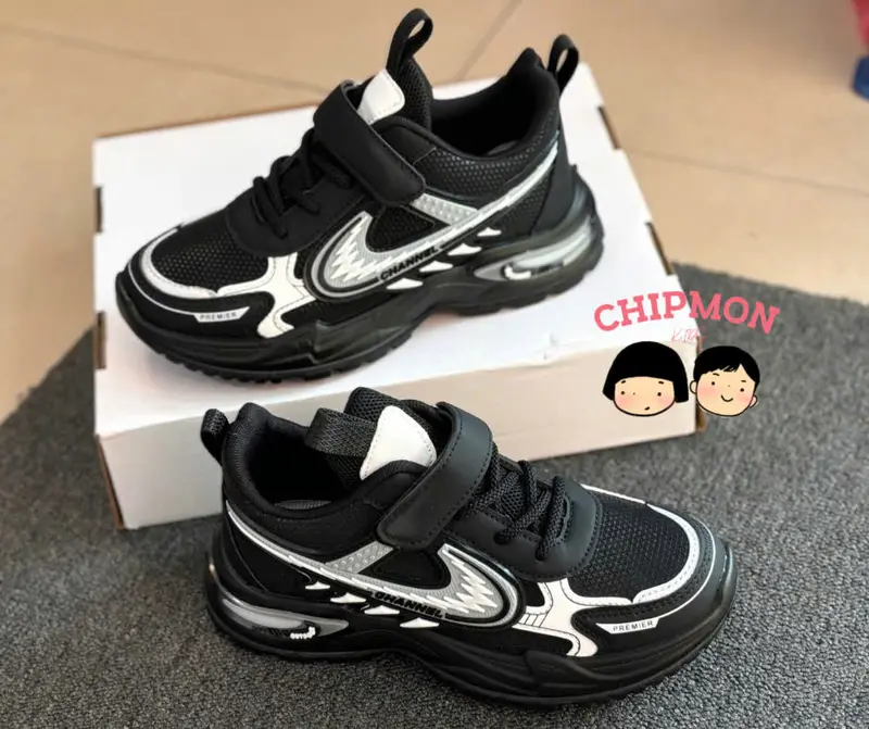 Giày thể thao trẻ em da êm mềm thoáng khí, đế chống trơn, phối màu thời trang mẫu mới 2024(TTB021) 5