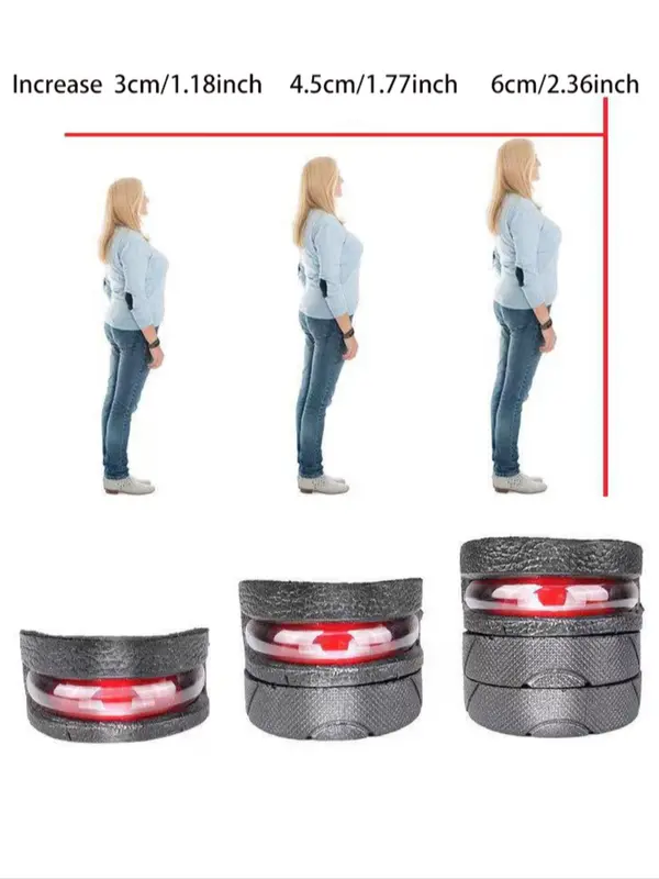 2024 New Summer Invisible Height Designer Increasing Insoles, Air Cushion Half-cushion Shock-absorbing Heightening Insoles, Invisible Heightening Pad, Removable Portable Comfort Height Increasing Insole 4