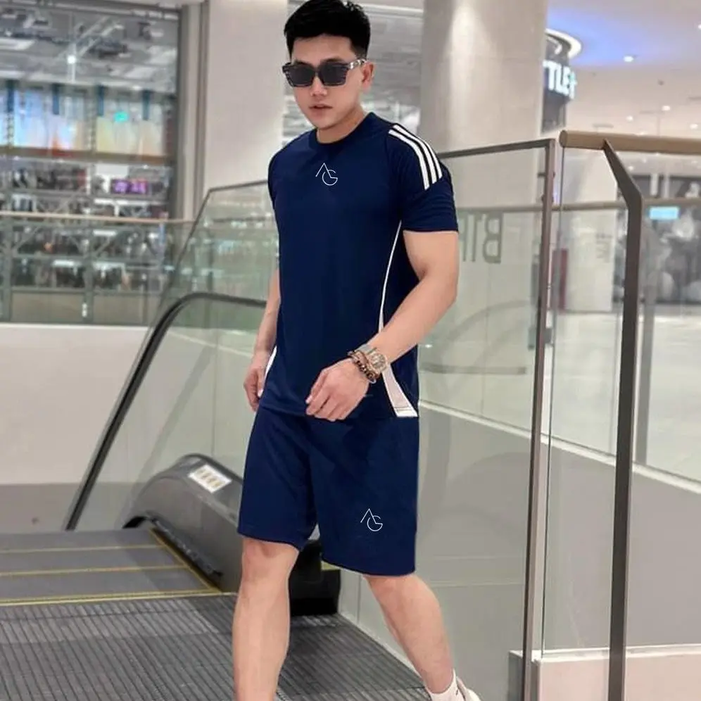 Bộ quần áo nam thể thao chất thun lạnh mát mẻ có LỖ KIM  thoáng khí, vận động co giãn thoải  mái dễ chịu
