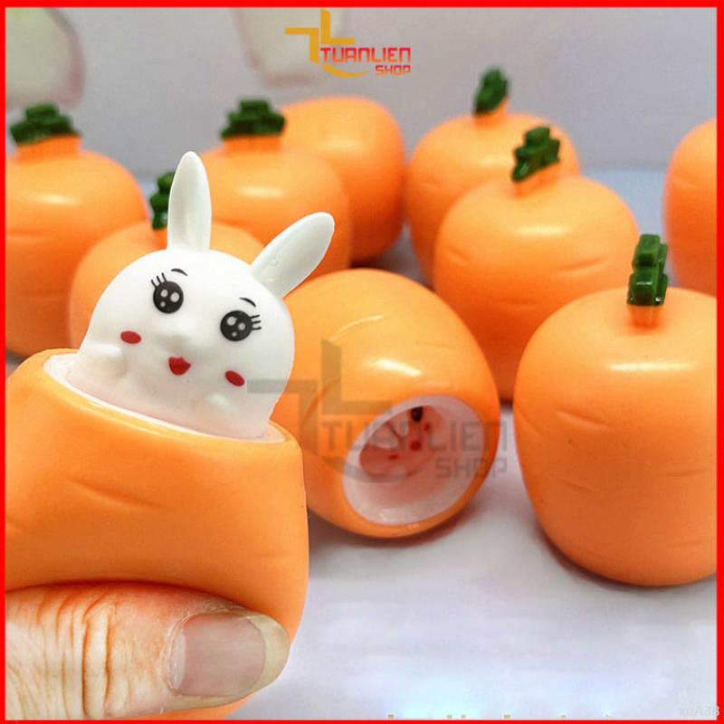 Đồ Chơi Thỏ Trắng Dễ Thương, Bóp Cốc Giải Nén Hình Củ Cà Rốt Mới Lạ. 2