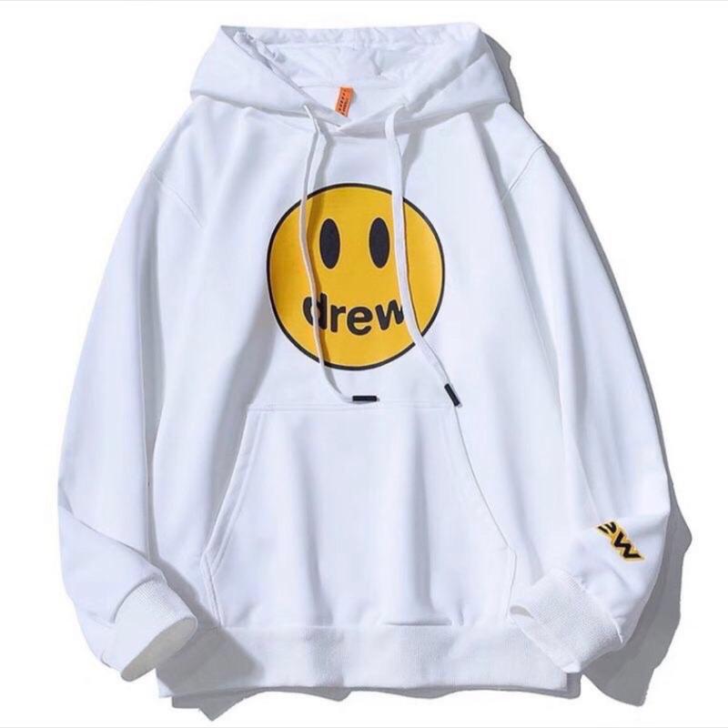  Áo Hoodie Nam Nữ Nón 2 Lớp In Mặt Cười to DRew Chất Nỉ Bông Dày Dặn - Menswear Dài Tay 