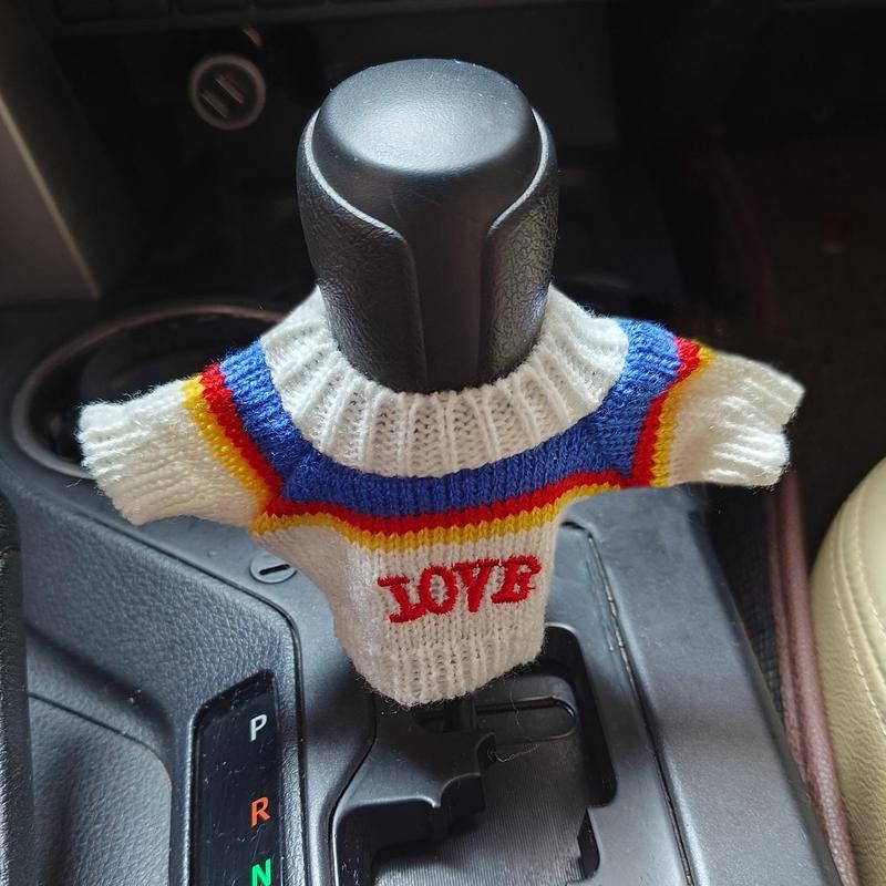 Car Gear Shift Knob Cover, Hand Brake Decorative Button Cover, Universal Winter Warm Shift Knob Cover 8