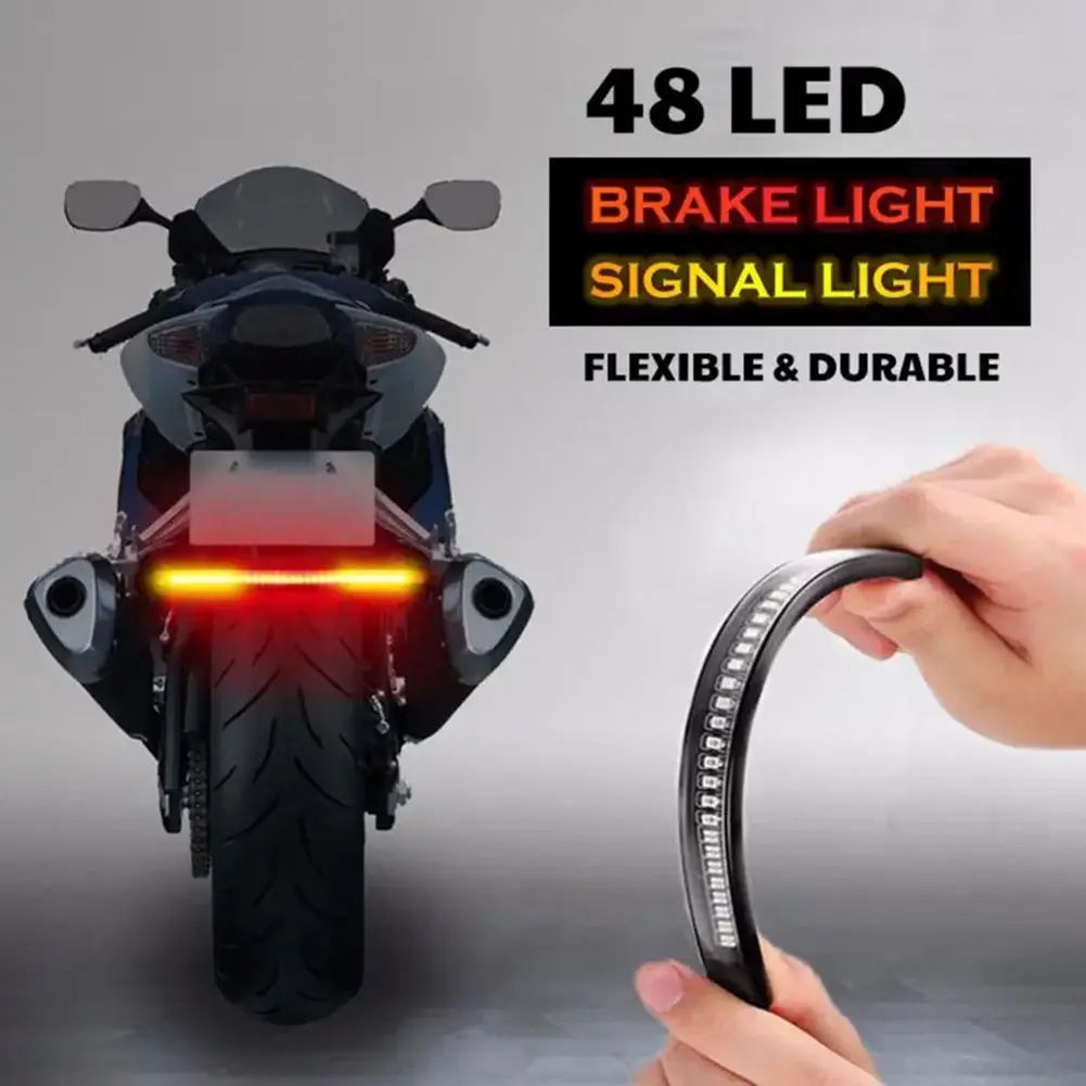 48 LED Motorcycle Brake Light Motorcycle Brake Light Waterproof Signal ...