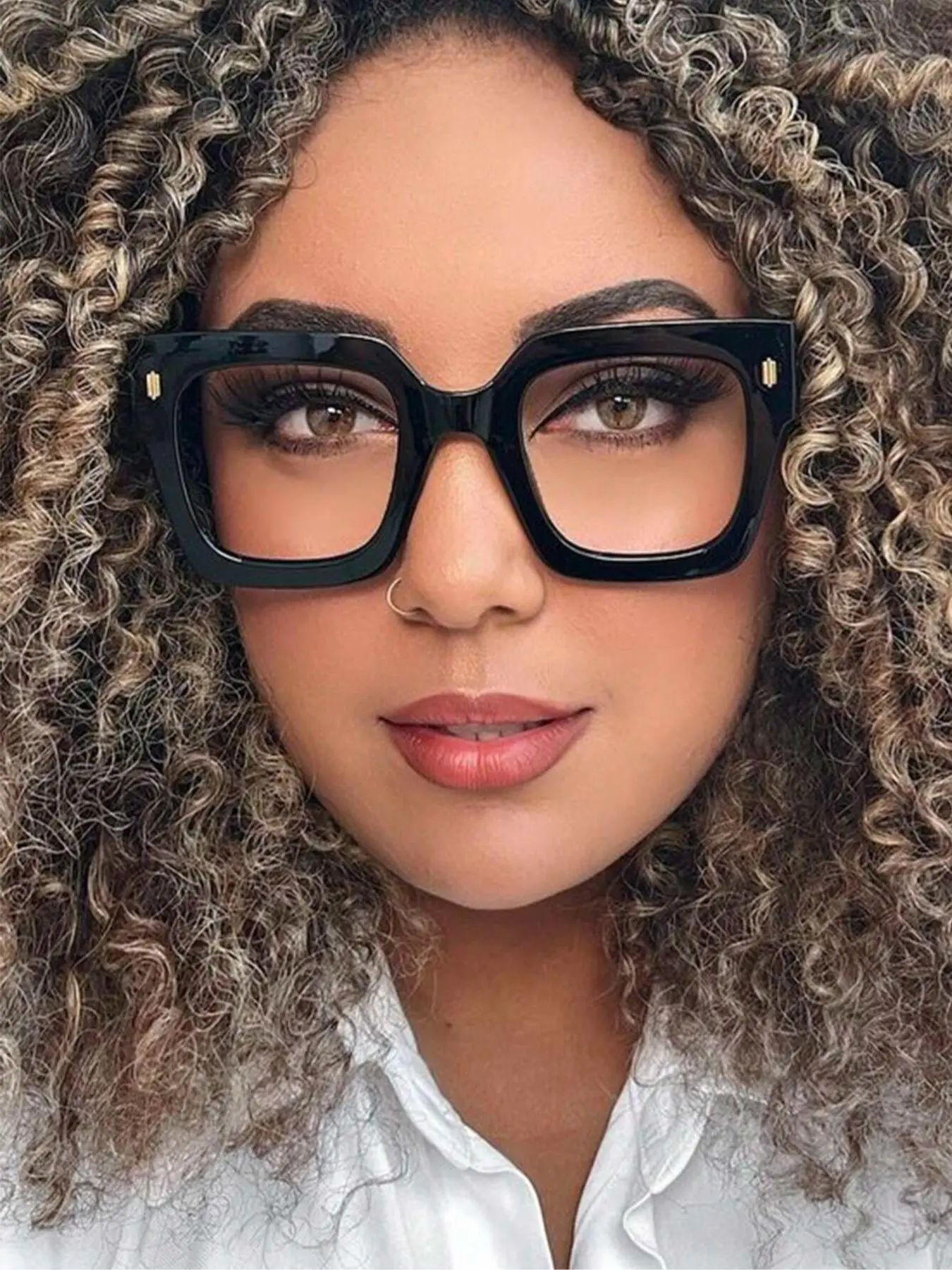 Fashion Square Frame Eyeglasses, Casual Versatile Eyeglasses for Women, Fashion Eyeglasses for Work, Daily Clothing Decor, Perfect for Student Daily Use