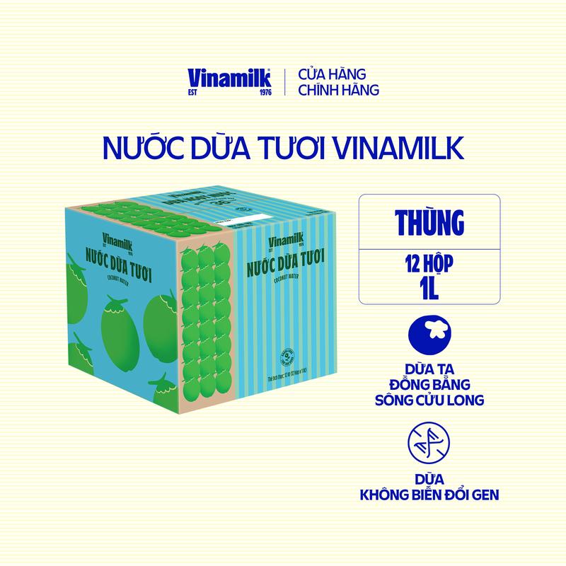 Thùng 12 hộp Nước dừa tươi Vinamilk 1L 2