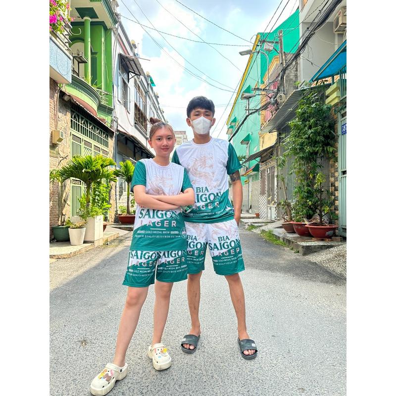 Bộ Quần Áo Thể Thao Nam Nhiều Màu Thời Trang Thiết Kế Thun Lạnh Cao Cấp BIA SAIGON XANH CHP K0 1