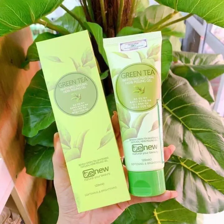 Tẩy tế bào chết Trà Xanh Benew Green Tea Whitening Natural Herb Peeling Gel 120ml Xóa Mụn, Sạch Da Hàn quốc