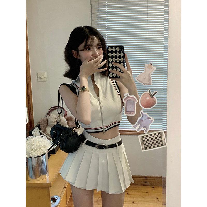Bộ Đồ Thể Thao Thường Ngày Hàng Mới Về Mùa Hè, Bộ Hai Mảnh, Áo Ngắn Và Bộ Đồ Ngắn Cho Nữ, Cỡ Nhỏ, Dễ Thương Và Gợi Cảm, Thích Hợp Cho Các Hoạt Động Thể Thao, Bộ Sưu Tập Cô Gái Nóng Bỏng, 2024 0
