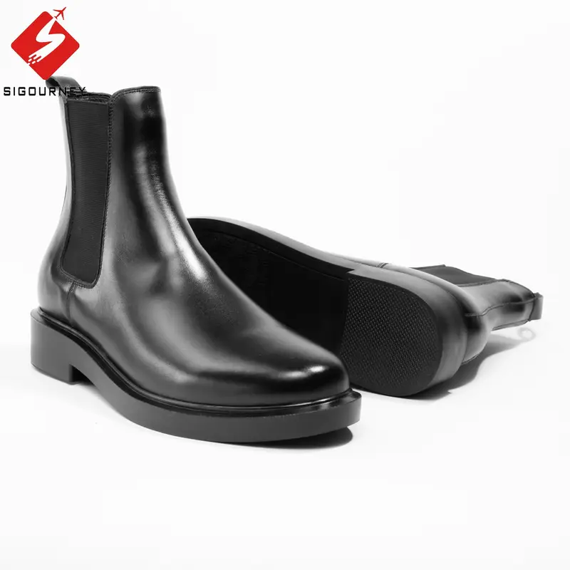 Chelsea Boots nam mũi tròn, đế cao 5cm SIGOURNEY BOOTS-04 - Bảo hành 18 tháng GiàY 2