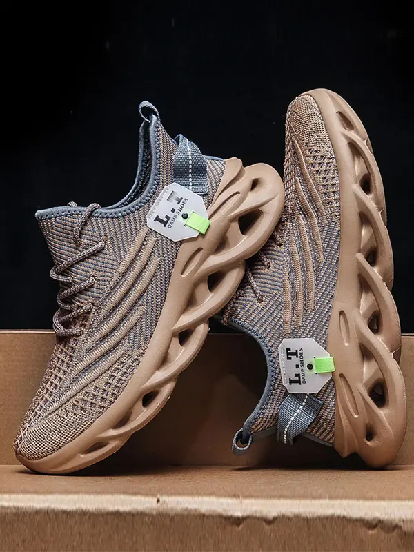 Hollow Out Mens Sneakers for Gift, Men's Lace Up Sneakers, Low Top Sneakers 2024, Casual Outdoor Sports Running Shoes, Non-slip Chunky Sneakers 1