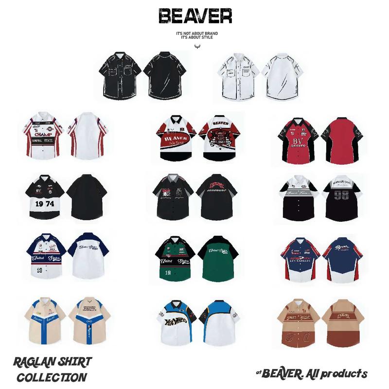  BST Áo sơ mi phối SMR form rộng unisex thoáng mát danh cho nam nữ trẻ trung năng động 