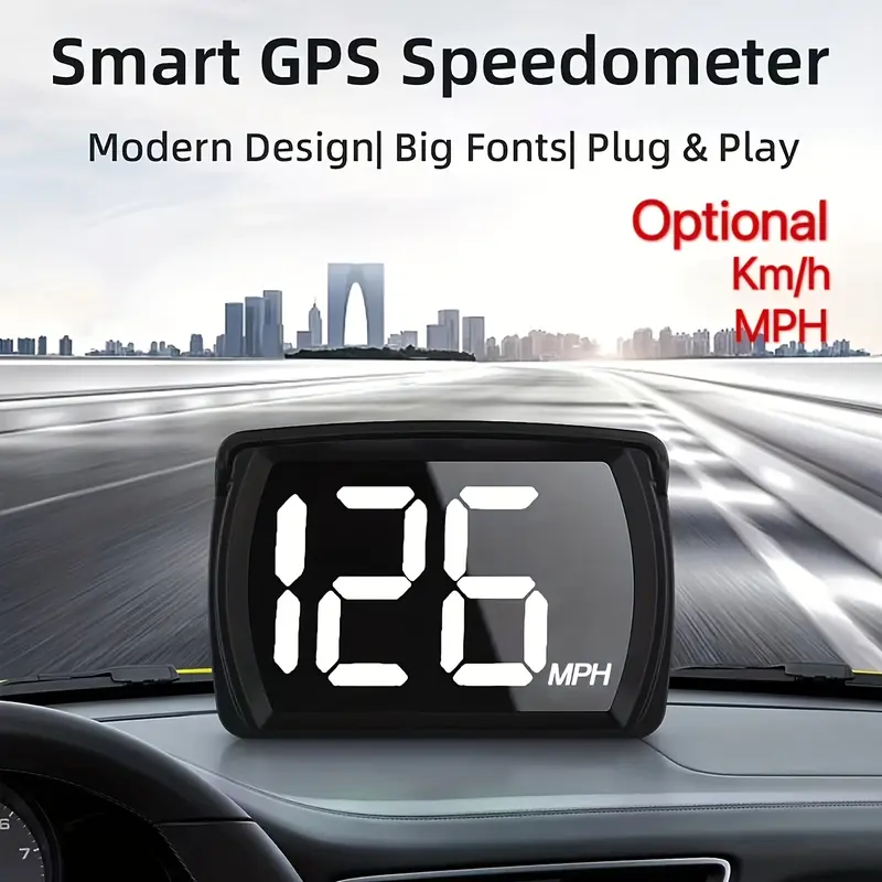 Đồng Hồ Tốc Độ GPS Kỹ Thuật Số, Tốc Độ MPH Hoặc Tốc Độ KM / H, Màn Hình HUD Head Up Thông Dụng Cho Xe Hơi, Hướng Lái La Bàn, Nhắc Nhở Lái Xe Mệt Mỏi 3