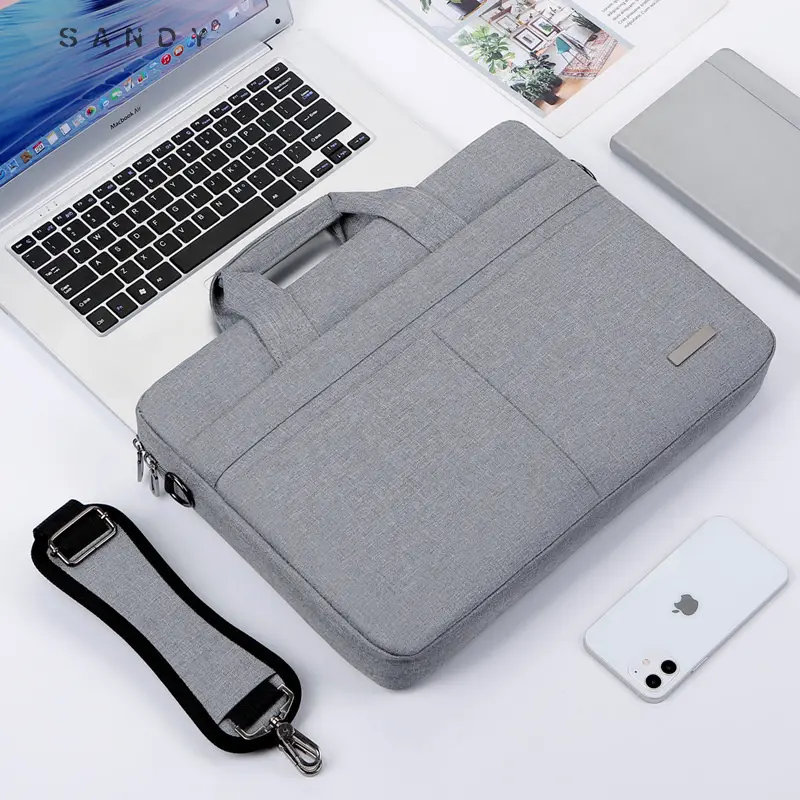 New Handheld Crossbody Laptop Bag Solid Color Simple Casual Briefcase 13-15.6inch Simple Fashion