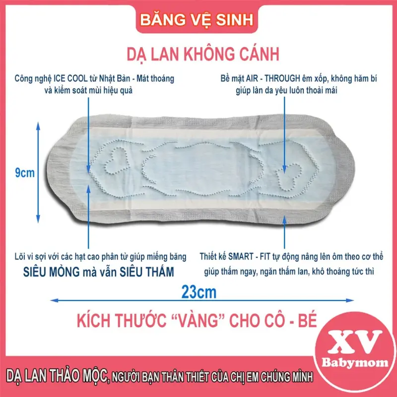 Combo 10 gói tặng 1 gói băng vệ sinh thảo mộc Dạ lan [voucher 7k] siêu thấm hút, mát lạnh, chống tràn rất hiệu quả gói 8 miếng bề mặt bông mềm Tampon Nữ 7