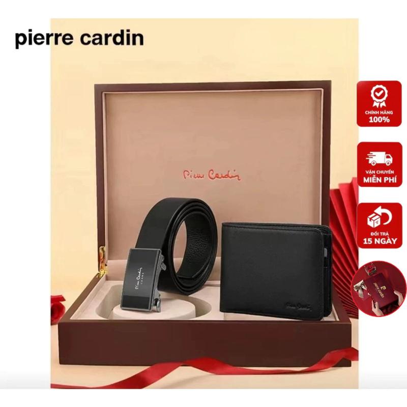  Set Combo Thắt Lưng Ví Nam Hộp Gỗ Hàng Hiệu PierreCardin,Combo Dây nịt bóp nam Làm Quà Tặng Quà Biếu 