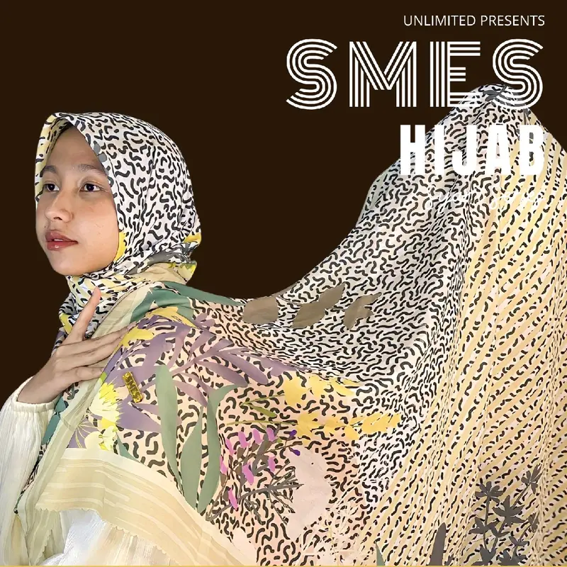 HIJAB SEGI EMPAT VOAL MOTIF PREMIUM SYAR'I EARTH TONE Lembut Muslim Square 1