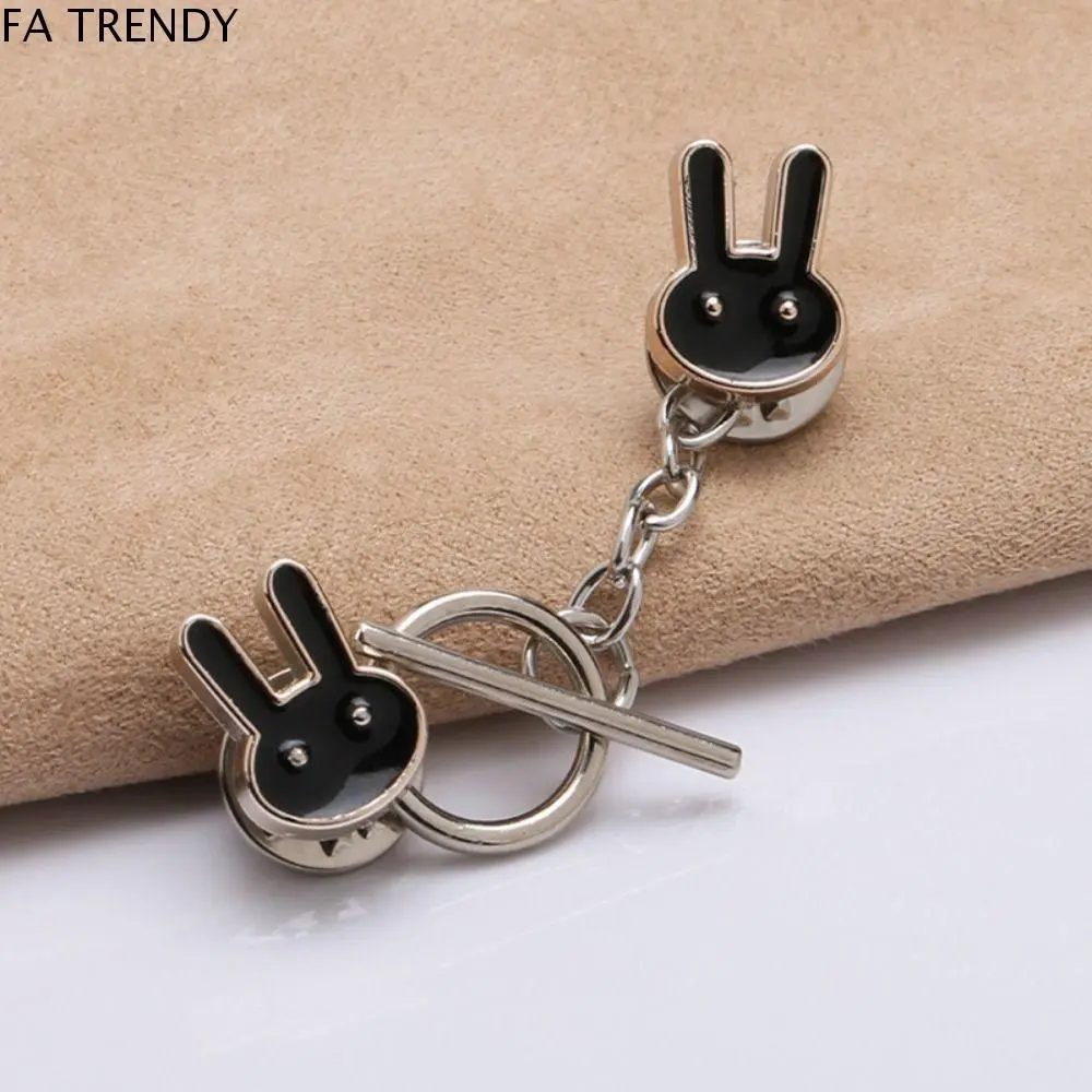 FA TRENDY Trendy Rabbit Nail-Free Cardigan OT Buckle Crown Triangle Flower Anti-light Brooch Adjustable Star Fixed Clothes Pin Unisex