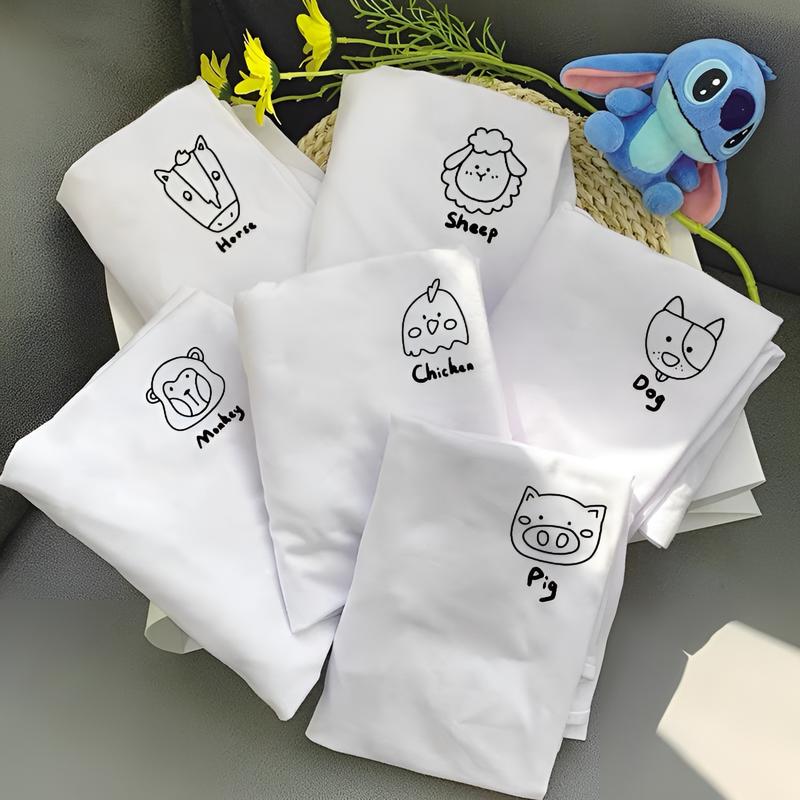 AGD065 Áo thun 12 con giáp đồng phục gia đình hội nhóm chất vải cotton cực kì mát mẻ, co dãn tốt, giặt nhanh khô (12 mẫu) Nữ Top