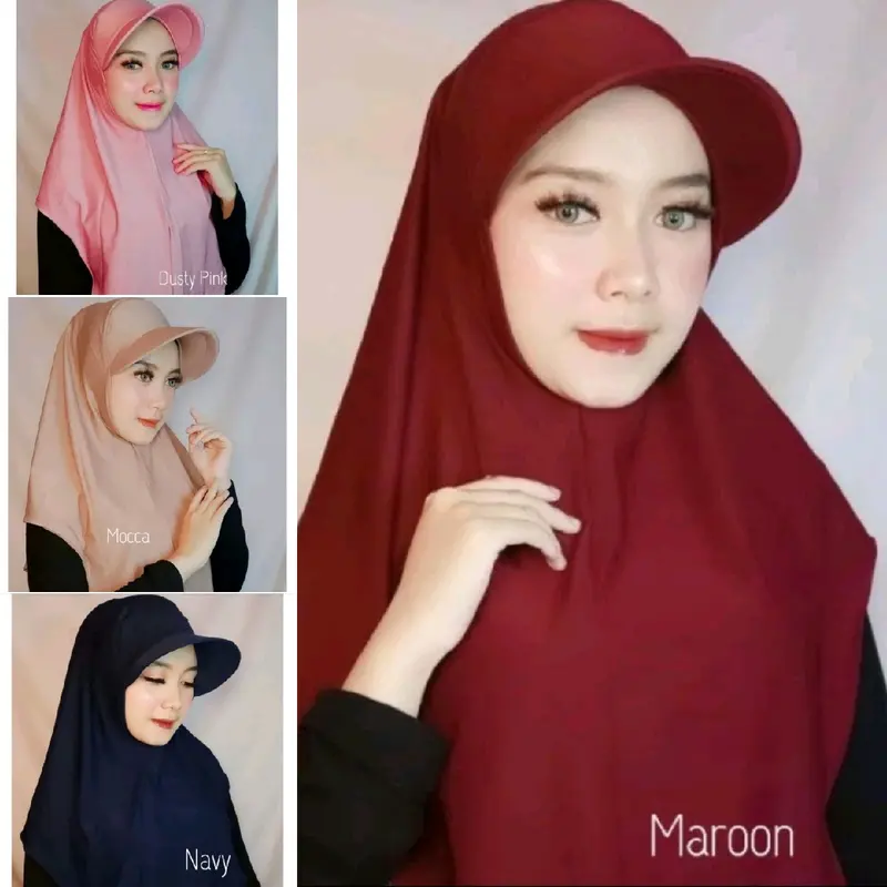 Hijab Instan Sporty Topi / Hijab Topi Jersey Anti Panas 0