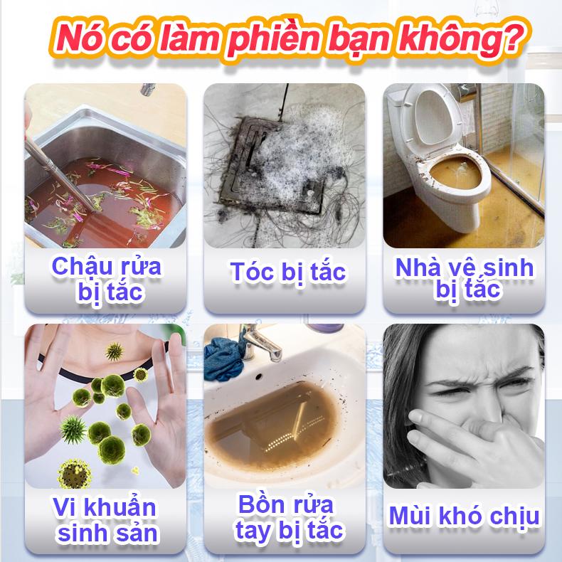 Gel Vệ Sinh Đa Năng 2in1 Chanteclair – Thông Cống & Tẩy Rửa Bồn Cầu – Tan Mỡ, Tóc, Khử Mùi, Không Cần Chà, Sạch Bồn Cầu & Đường Ống Siêu Nhanh – An Toàn, Siêu Mạnh 2