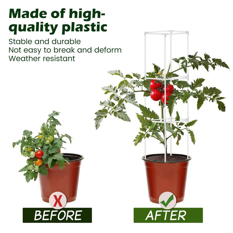 Flower Stand for Flower Pot DIY Flower Holder White Plastic Flower Potted Holder Rack Detachable Garden Container Supports Rack Easy to Assemble for Indoor Outdoor Garden Home 951B0 7