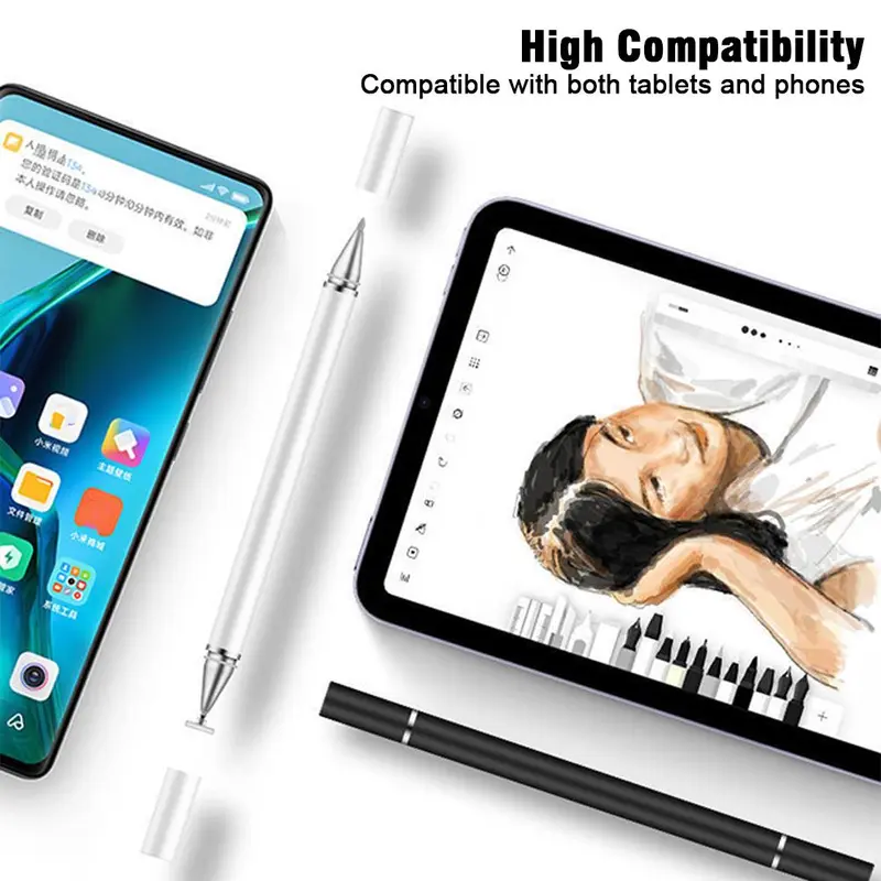 Bút Cảm Ứng 2 Trong 1, Bút Cảm Ứng Thông Dụng, Dành Cho Điện Thoại Thông Minh Android Và IOS Android, Bút Cảm Ứng, Thích Hợp Để Chụp Ảnh Và Viết 2
