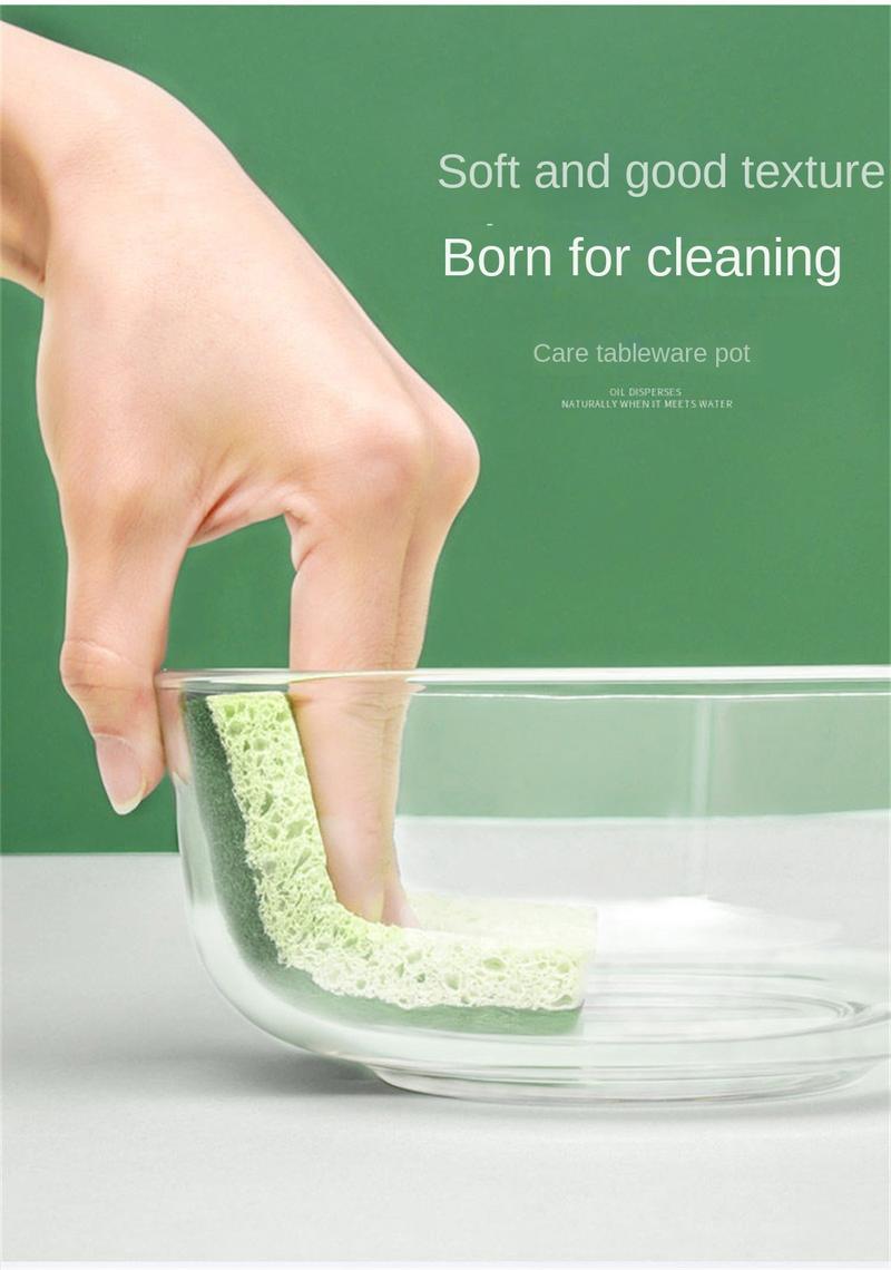 Product Introduction of 1PC Wood Pulp Dishwashing Sponge Double-Side Cleaning Sponge Absorbing Scouring Pad Household Cleaning Tools 24