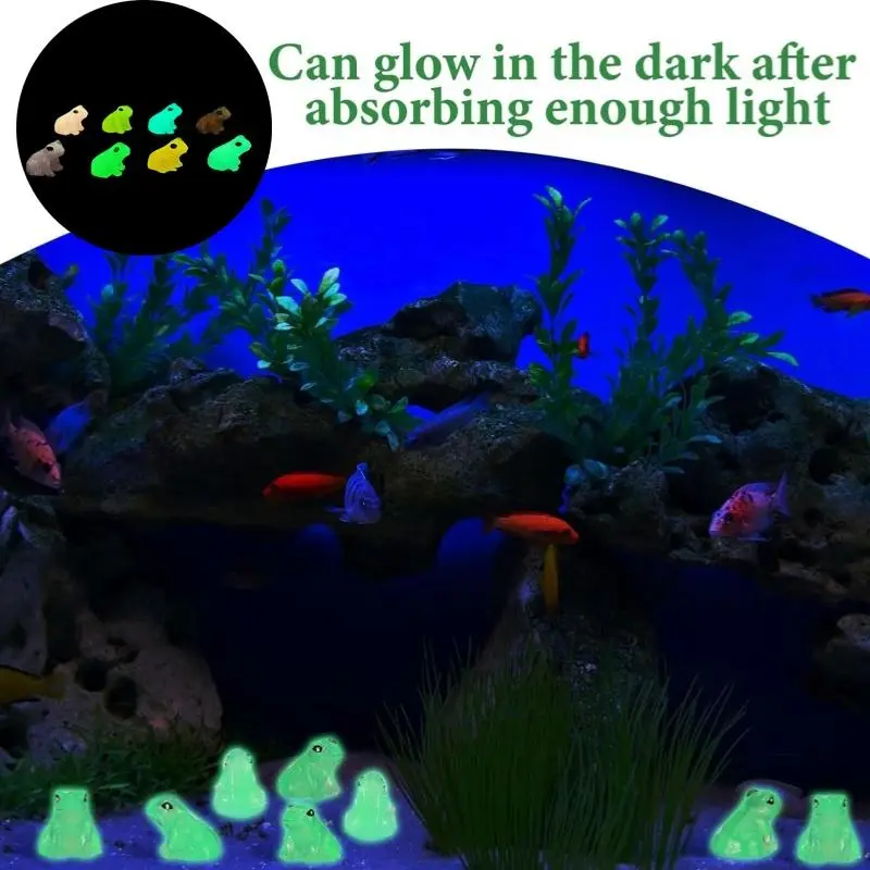 Luminous Frog Design Resin Ornament, 30/50pcs Cute Frog Decoration, Micro Landscape Decoration, Desktop Decoration for Home & Office 2