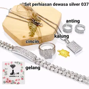 set perhiasan dewasa silver 037 Anti luntur bisa di pakai sehari-hari