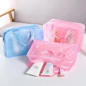 Pinky KO684 Tempat Make Up Tas Kosmetik Anti Air Polos Tipis PVC Cosmetic Organizer Travel Bag Plastik