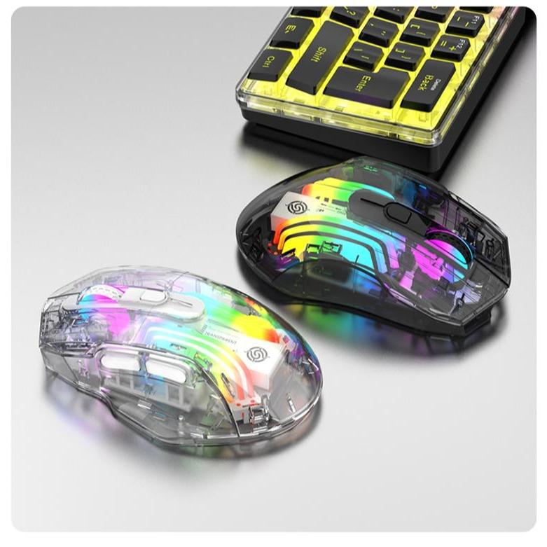 Chuột không dây K-Snake BM530 kết nối 3 chế độ thiết kế trong suốt độc lạ với đèn led RGB cực đẹp 1