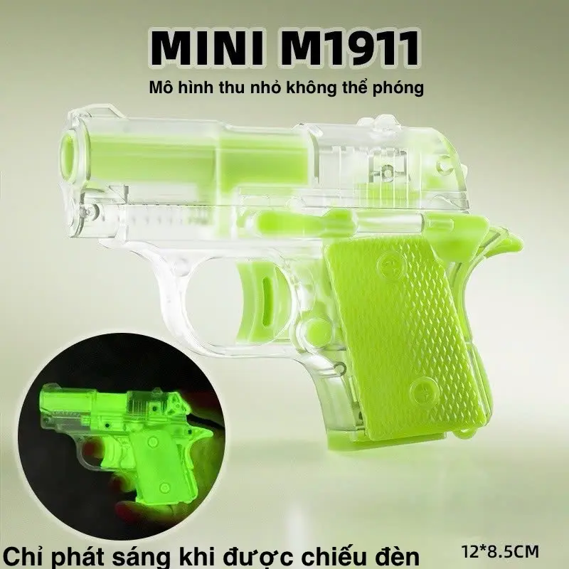 Đồ chơi Mô hình m1911 củ cải trong suốt phát quang khi chiếu Đèn in3d chơi giải trí giảm stress cho bé toy