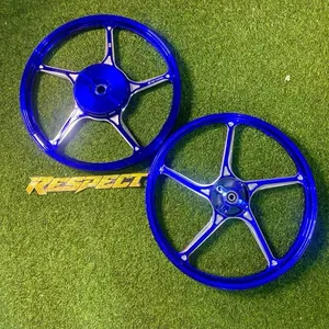 Vleg VND Ak55 Ring 17 Vario 125/150 uk 140 160 x17 Racing Motorcycle Velg Roda Cakram Bearing Baut Adaptor Dudukan - Biru