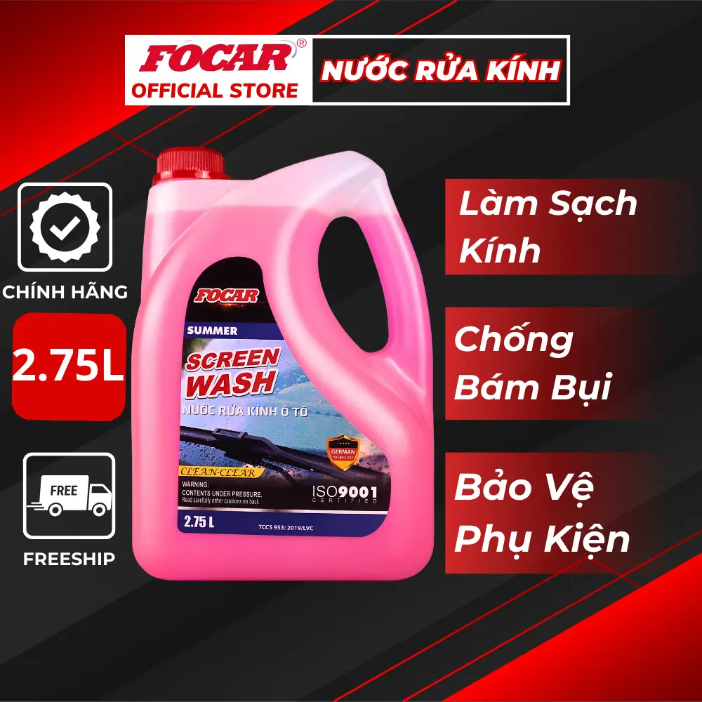 NƯỚC RỬA KÍNH Ô TÔ SUMMER-FOCAR Summer Screen Wash 2,75L - Chống bám bụi