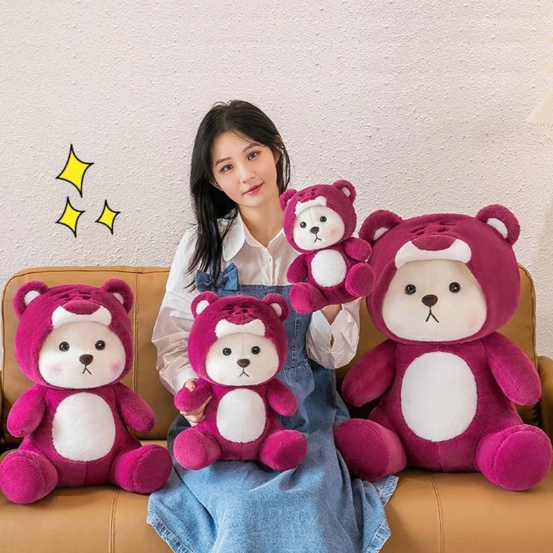 Gấu Bông LeNa Sitik xanh và hồng đậm.khổ vải 70cm lên form 60cm. Thú Bông Toy gấu bông gaubong gấu bống mũ đội gấu bống