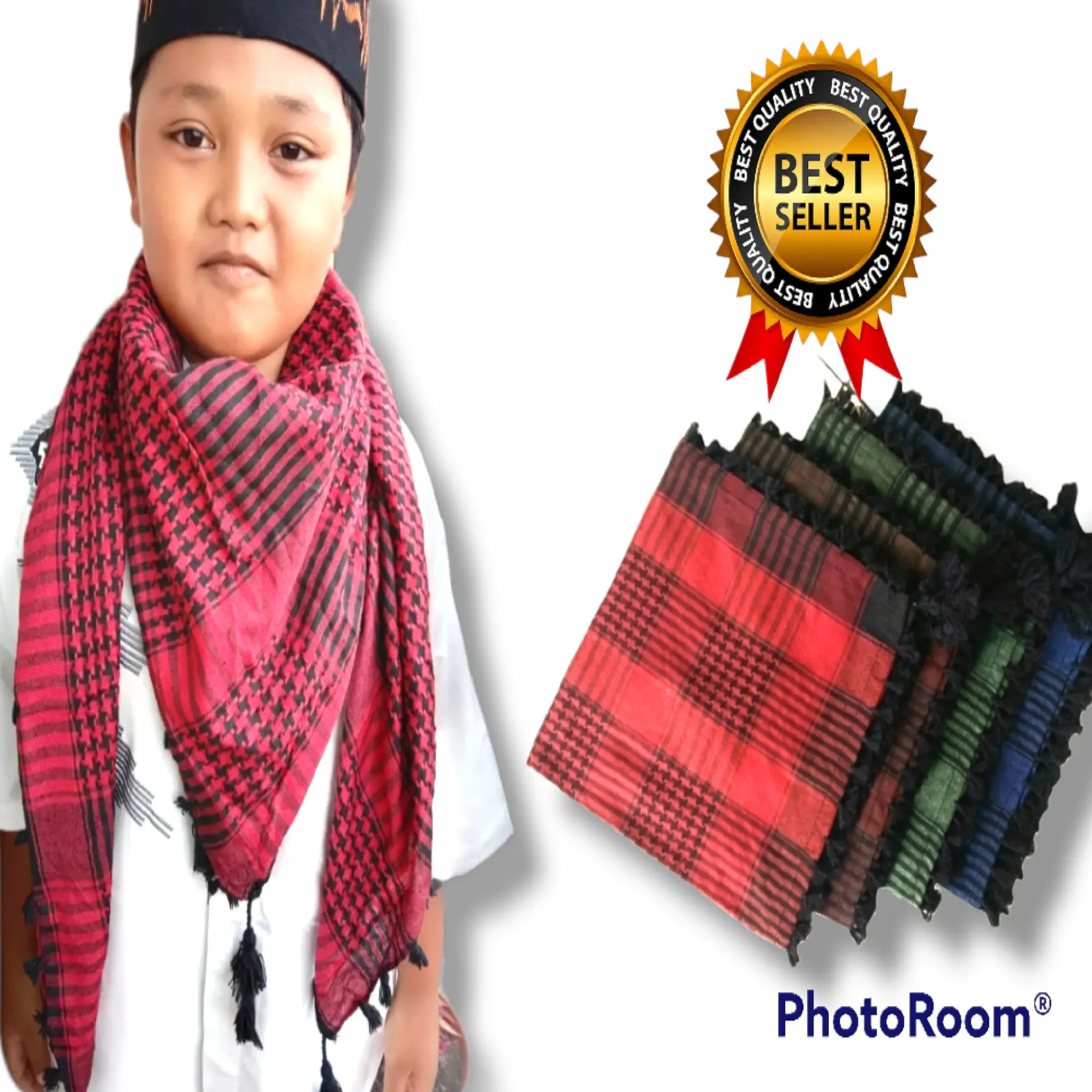 Sorban Anak Laki Laki Santri Muslim Rumbai Ronce Bahan Poliester Katun Adem Fashion Trendy