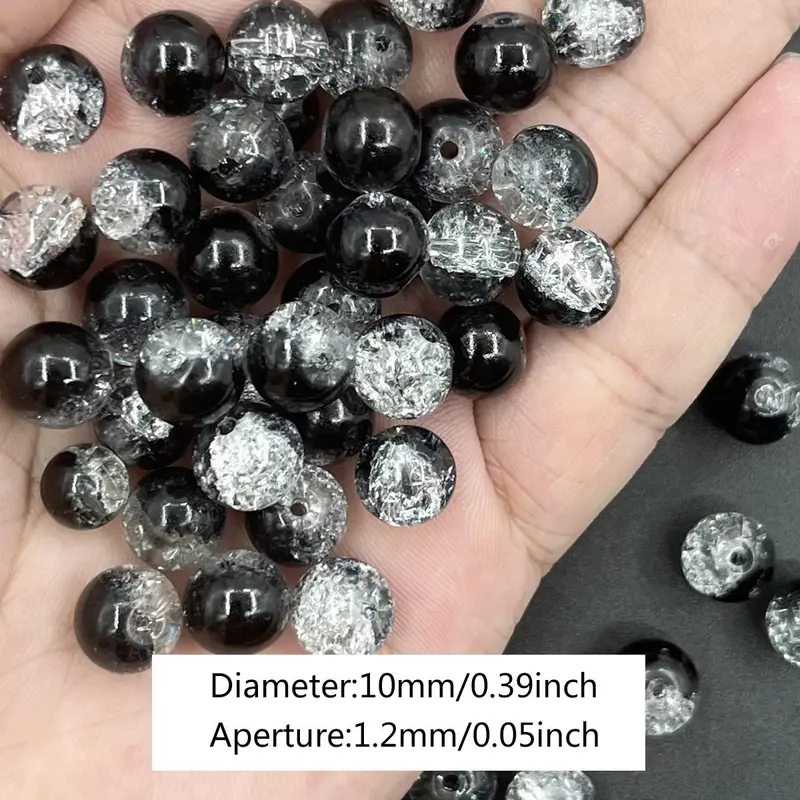 1 Pack 10mm Glitter Glass Bead, Diy Jewelry Making Supplies for Bracelet Necklace, Creative DIY Crafts Bead Charm 3