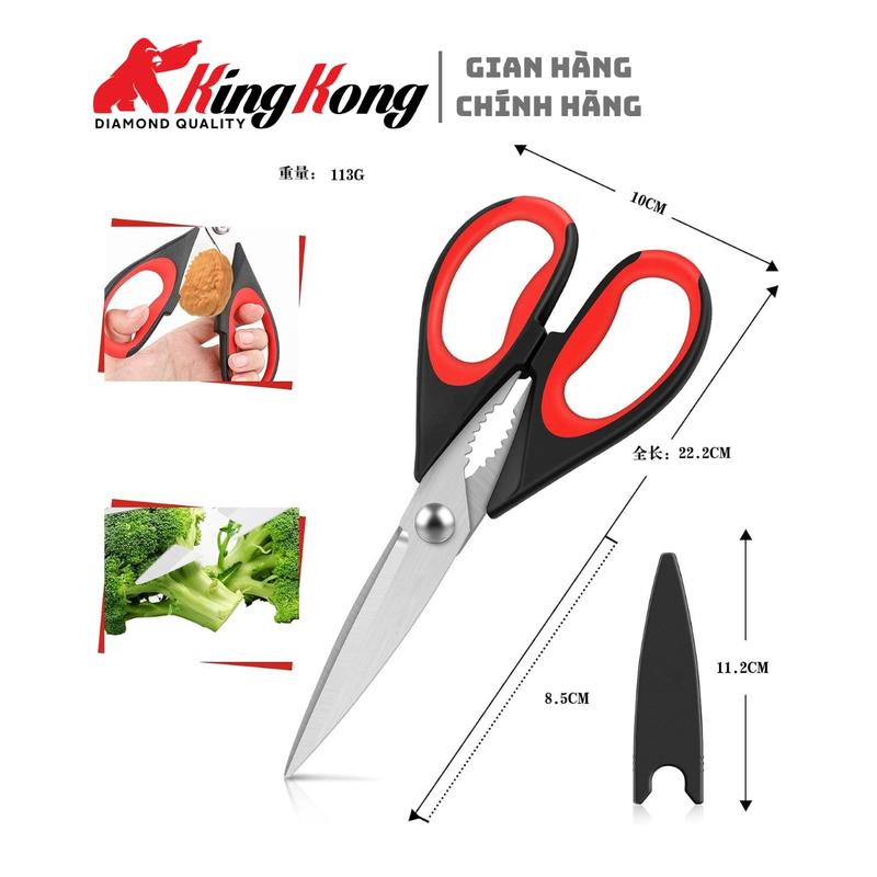 Combo 3 Kéo Cắt Gà Vịt Đa Năng Cao Cấp Chính Hãng KingKong Nhật Bản Sử Dụng Thép SK5 Chống Rỉ 9
