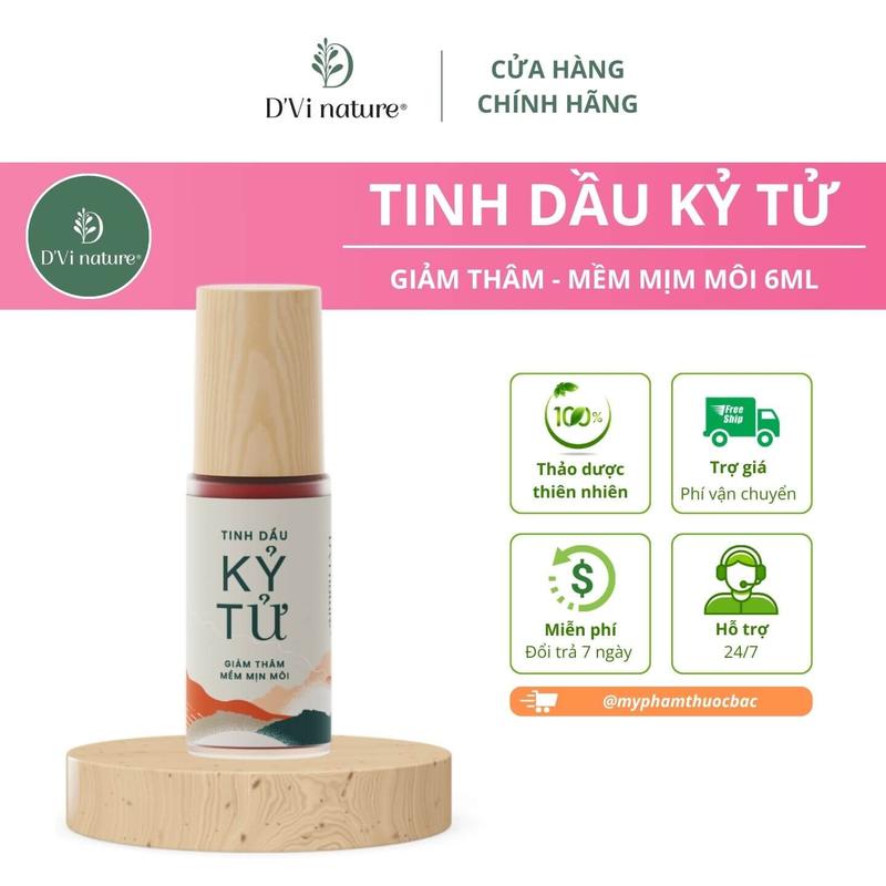 Tinh dầu kỷ tử DVi nature dưỡng môi hồng môi nuôi tế bào non đào thải chì môi căng bóng hồng hào