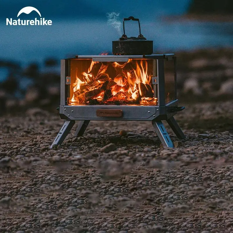 Portable Folding Stainless Steel Brazier Stand, 1 Count Multifunctional Outdoor Camping Wood Pellet Stove, Camping Kitchen for Outdoor Camping