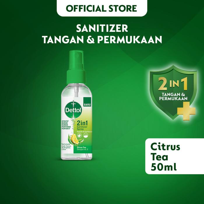 Gambar Dettol Hand Sanitizer Spray 2in1 Citrus Tea 50ml Bottle - Sanitizer Spray dari Aki Murah Jakarta Kota Tangerang Selatan Tokopedia