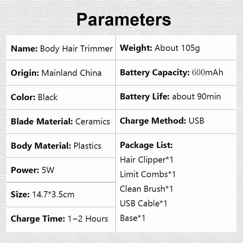 Waterproof Body & Manscaping Trimmer for Men, 1 Box Rechargeable Body Hair Shaver & Accessories, Hair Trimmer for Home & Travel 3